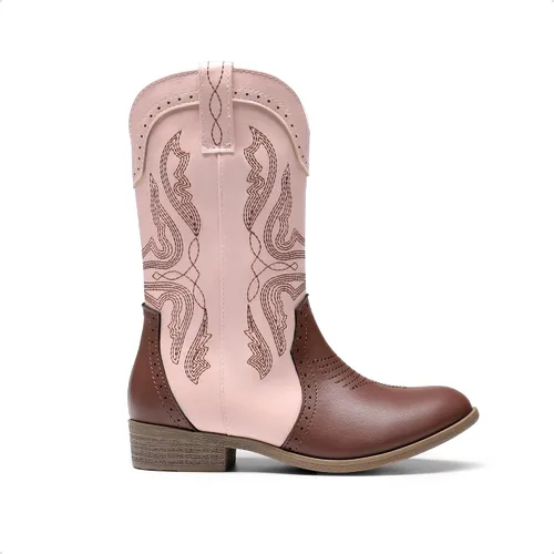 Miniatura 4 de DREAM PAIRS Girls Cowgirl Cowboy Boots Mid Calf Western Riding Shoes