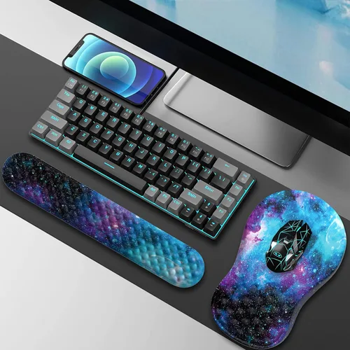 Miniatura 8 de HAOCOO Alfombrilla de Mouse Ergonómica con Reposamuñecas, Juego de 3 Alfombrillas de Mouse para Computadora, Set de Alfombrillas de Mouse de Espuma