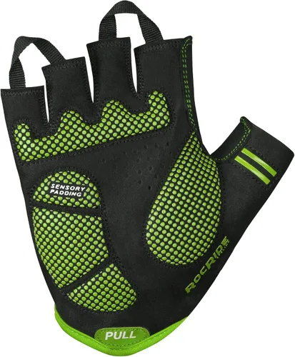 Miniatura 5 de RocRide Guantes de ciclismo de medio dedo con protección acolchada mejorada para ciclismo de carretera y montaña con tamaño unisex para hombres