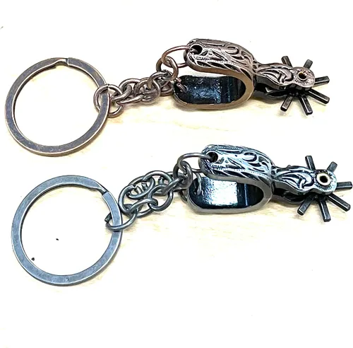Miniatura 2 de Sureg Western Horse Cowboy Spurs - Juego de 2 llaveros con diseño de hilandero