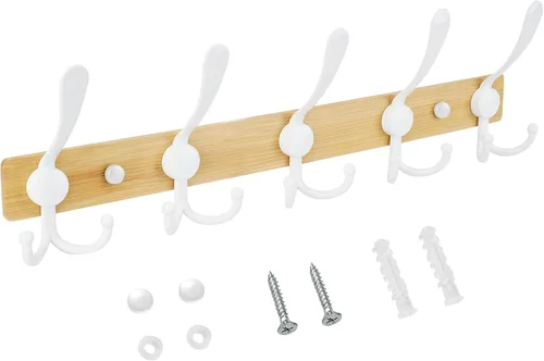 Miniatura 16 de TICONN Perchero montado en la pared, cinco ganchos triples resistentes de construcción totalmente metálica para chaqueta, abrigo, sombrero en Bronce
