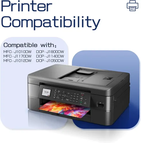 Miniatura 2 de LC401XL LC401 - Paquete de 4 cartuchos de tinta J1010DW de alto rendimiento compatibles con cartuchos de tinta Brother 401XL LC-401, funcionan
