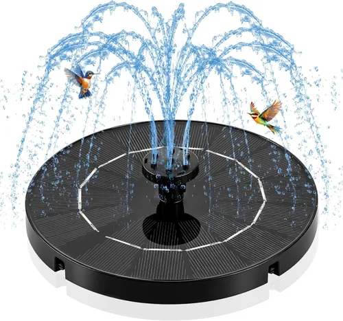 3.5W Solar Powered Water Fountain for Bird Bath Solar Water Pump with 6 Nozzles,Floating Solar Fountain Pump Outdoor Garden Bird Bath Fountain