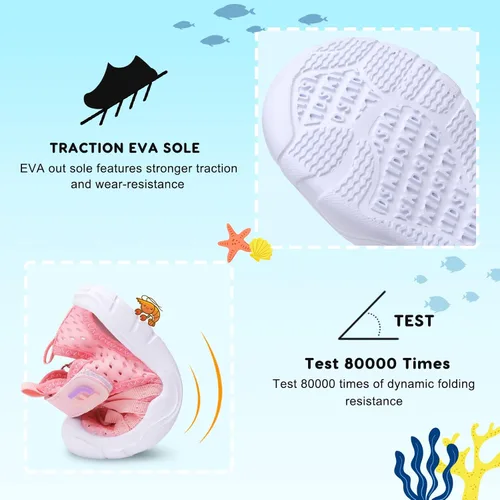 Miniatura 4 de JOINFREE Zapatos de agua transpirables Qucik para niños y niñas, zapatos de agua secos, sandalias deportivas de playa, ligeras, descalzas y flexibles