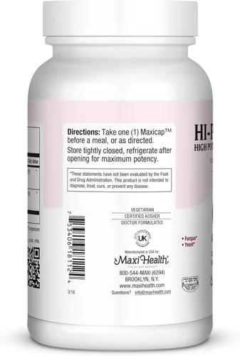 Miniatura 2 de Maxi Health HI-PO Dophilus - Probióticos Acidophilus de alta potencia - 60 cápsulas - Kosher