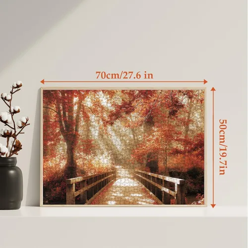 Miniatura 5 de Rompecabezas de Paisaje Forestal de Otoño para Adultos 1000 Piezas, Rompecabezas de Naturaleza y Plantas de Otoño, Rompecabezas Escénico de Árboles