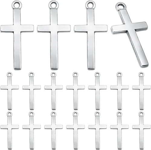 Miniatura 8 de BronaGrand 100pcs 27×13mm Crosses Charms Alloy Cross Bead Charms Jewelry Charms Pendants for DIY Necklace Bracelet Jewelry Making Crafting Accessory