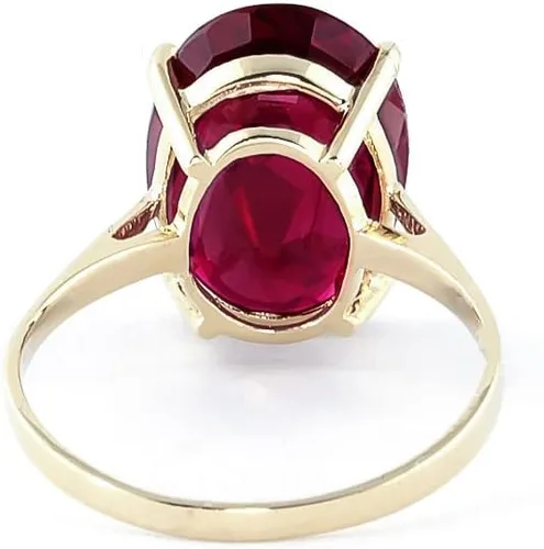 Miniatura 4 de Galaxy Gold GG Anillo de oro macizo de 14 k de 7.5 quilates con forma ovalada rubí