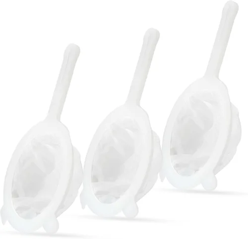 Miniatura 9 de Juego de coladores de malla múltiple premium, paquete de 4 – malla 100/200/300/400, tamiz de malla fina de nailon y plástico para té, café, leche