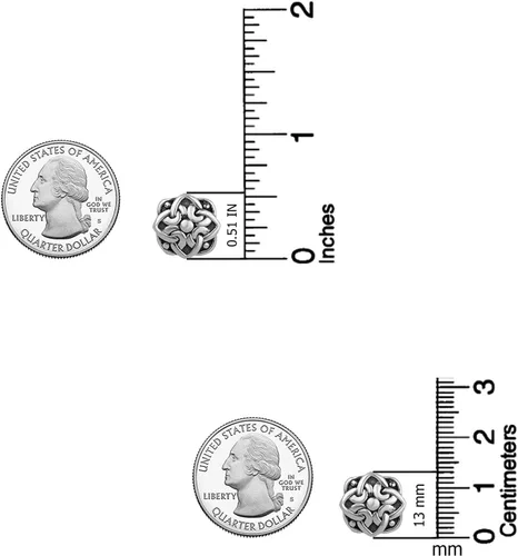 Miniatura 5 de LeCalla Aretes de tuerca de plata de ley 925, ligeros, de dos tonos, de filigrana antigua, para mujer, regalos para el día de San Valentín para ella