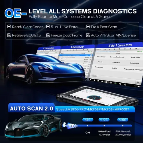 Miniatura 7 de Autel Escáner MaxiSys MS906MAX OBD2, mucho mejor que MS906 Pro, 2026 MS906 MAX hasta MS906S MS906BT MS908, codificación ECU, 3000+ prueba activa