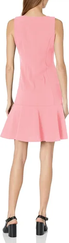 Miniatura 2 de Tommy Hilfiger Vestido de cuello cuadrado con cremallera de crepé para mujer