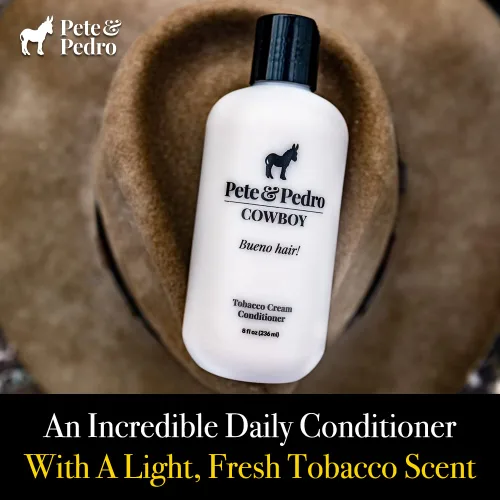 Miniatura 3 de Pete & Pedro COWBOY - Acondicionador ligero en crema suave de tabaco para hombres Huele increíble, hidrata el cabello sin pesarlo Como se ve