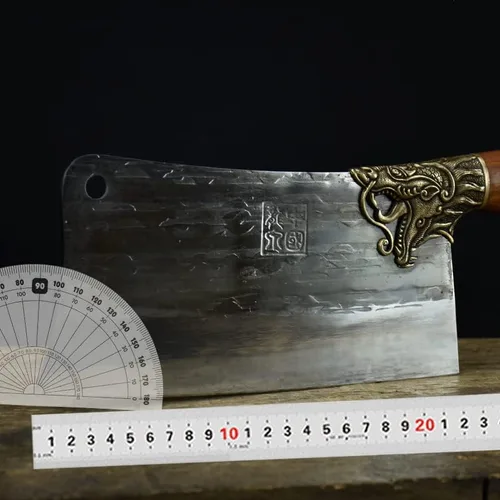 Miniatura 6 de Cuchillo de carne, cuchillo de cocina forjado a mano de 8.5 pulgadas, cuchillo de cocina de hoja afilada, cuchillo de corte de hueso Longquan
