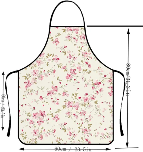 Miniatura 2 de Lindos delantales para mujer, delantales florales, delantales de cocina impermeables de poliéster para cocina, hornear, asar, pintura, aseo