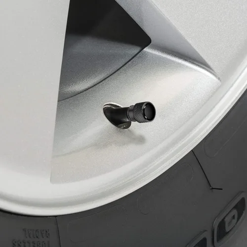 Miniatura 3 de iPick Image Para Dodge R/T Logo on Black Easy-Grip Premium Tapones de vástago de válvula de neumático de aluminio - Con licencia