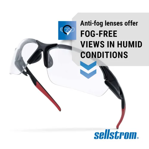 Miniatura 5 de Sellstrom Gafas de seguridad XP450, antivaho y 99% UV, alto impacto, antideslizante, protección ocular para hombres y mujeres, para usos