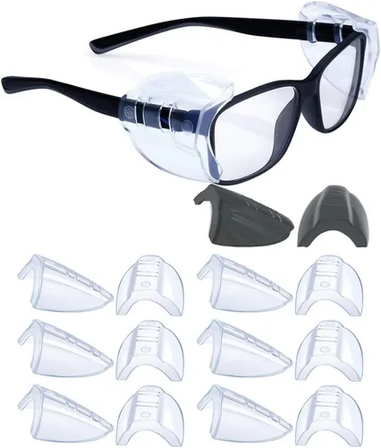 Miniatura 19 de KMDJG - 11 pares de protectores laterales de seguridad, protectores laterales transparentes para gafas de seguridad, se adaptan a marcos de anteojos