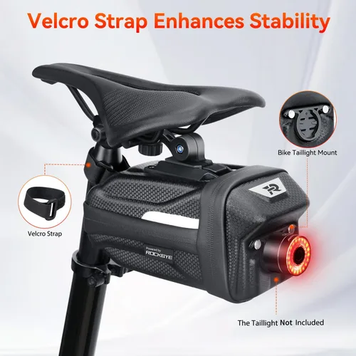 Miniatura 5 de Bolsa de asiento de bicicleta, bolsa rígida de EVA para debajo del asiento, bolsa de sillín de bicicleta, paquete de bicicletas de ciclismo