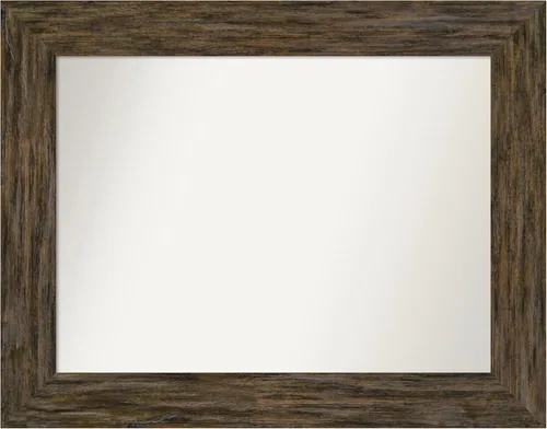 Miniatura 69 de Amanti Art Espejo personalizado, espejo de baño marrón Fencepost, espejo de pared o espejo de tocador de baño sobre el fregadero (27 x 27 pulgadas)
