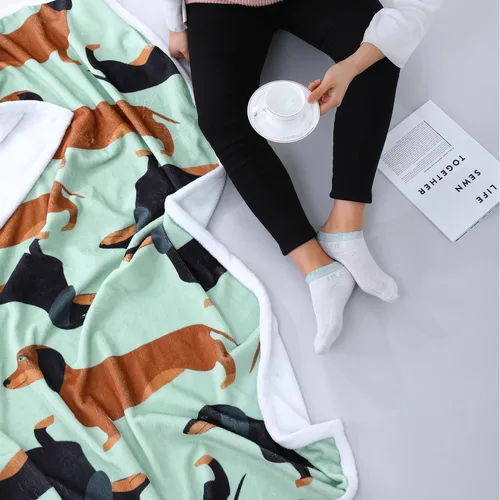 Miniatura 7 de Manta de perro salchicha Weiner, manta de perro salchicha con texto en inglés "I Love Dachshunds" para adultos, regalo súper suave para los amantes