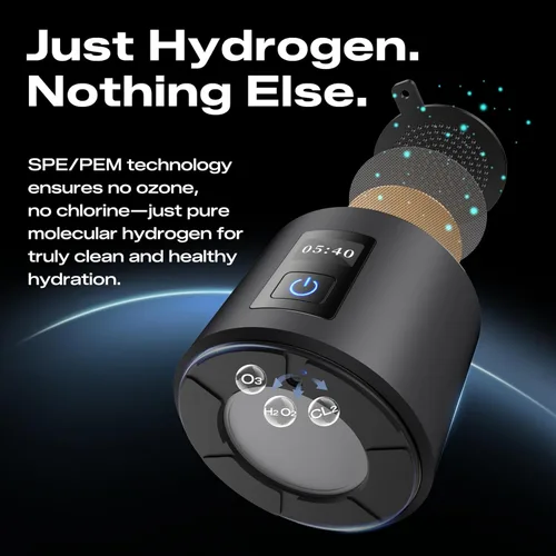 Miniatura 5 de PUREPEBRIX Botella de agua de hidrógeno – Máquina portátil de agua de hidrógeno 6400 PPB certificada por IHSA – Regalo de salud para padres, agua