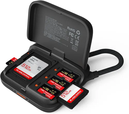 PGYTECH CreateMate - Mini lector de tarjetas SD para Pocket 4, lector de tarjetas SD 4.0/Micro SD 2 en 1 de alta velocidad con almacenamiento