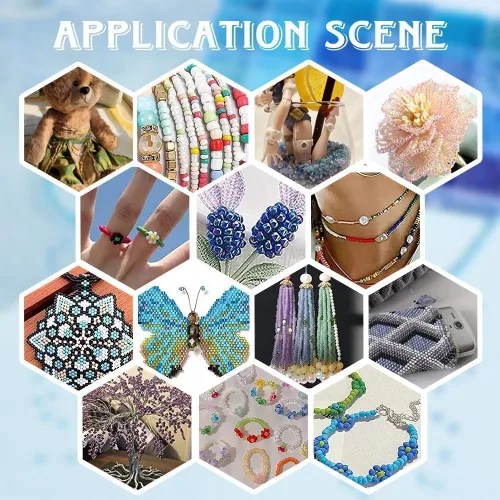 Miniatura 7 de PH PandaHall 24000 piezas Cuentas de semillas de vidrio 2mm 12/0 Mini Azul Amistad Cintura Cuentas Separadoras Pequeñas de 24 Colores para Hacer