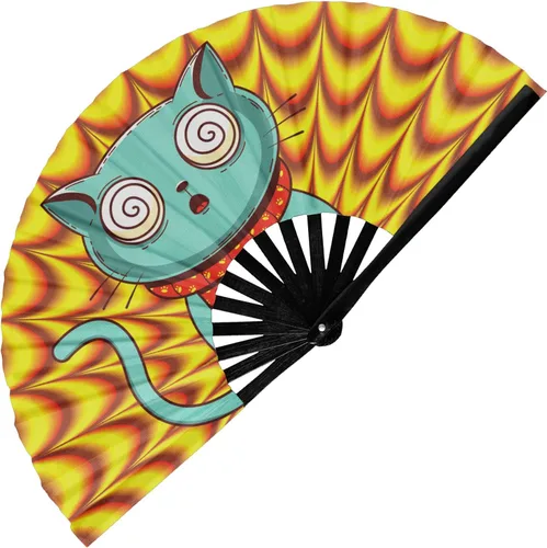 Miniatura 26 de GloFX Ventilador Plegable - Galaxy - Ventilador de Mano Plegable Grande Rave Clack para Hombres/Mujeres - para EDM, Festival de Música, Club