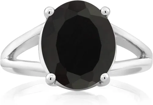 Miniatura 26 de Gem Stone King Anillo solitario con piedra preciosa de 3.00-7.00 quilates Plata de ley 925 Ovalado de 0.47 x 0.49 pulgadas Anillo