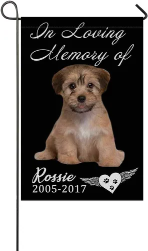 Miniatura 9 de Bandera conmemorativa personalizada para perros, banderas personalizadas con nombre de foto de mascota perdida, conmemoración para perros, Bandera