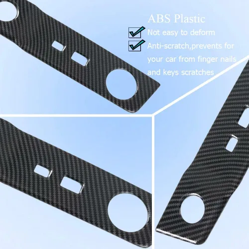 Miniatura 5 de XITER Marco de Panel de Enchufe de Consola Central Estilo Fibra de Carbono ABS Cubierta de Panel de Enchufe de Encendedor de Cigarrillos de Control