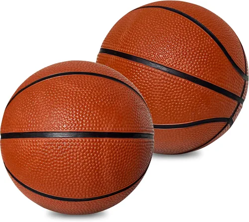 Botabee Mini pelotas de baloncesto de goma de 5 pulgadas (paquete de 2) – Rebote realista y agarre para juego en interiores y exteriores –
