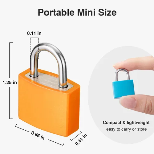 Miniatura 2 de Puroma Mini candado para maleta con llaves, paquete de 4 cerraduras de casillero de 0.866 pulgadas, cerradura de llave de equipaje para casillero