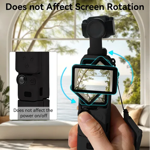 Miniatura 4 de Funda de silicona Pocket 3: Funda protectora Protector de lente compatible con cámara Vlogging DJI Osmo Pocket 3 Creator Combo Accesorios (negro)