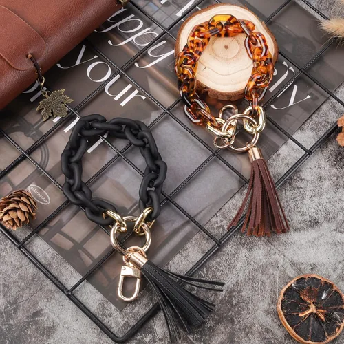 Miniatura 5 de Llavero de silicona para mujer, pulsera con cuentas para automóvil