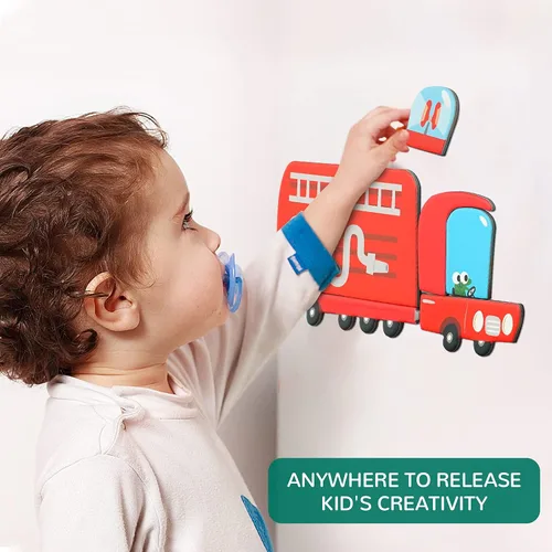 Miniatura 6 de Toi Juguetes magnéticos para niños, cajas de rompecabezas magnéticas con tablero de juego para niños de 3 a 8 años, juego de viaje portátil