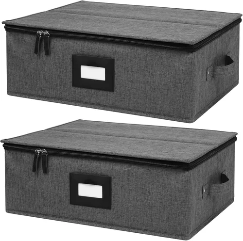 Miniatura 9 de Mayniu Contenedores de almacenamiento de copas, caja de almacenamiento de copas de vino con divisores para vasos, cristalería, cristal, cajas