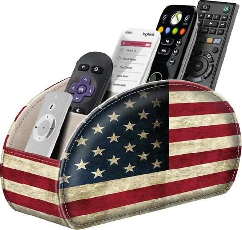Miniatura 9 de Fintie - Soporte para control remoto, organizador de cuero vegetal para control remoto de televisor, organizador de escritorio, 5 compartimentos