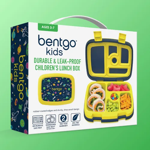 Miniatura 8 de Bentgo Kids Prints - Lonchera de 5 compartimentos estilo bento, a prueba de derrames, porciones de tamaño ideal para niños de 3 a 7 años, duradera