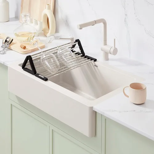 Miniatura 4 de Blanco, 238483, Precis 18-1/8" L x 17-5/16" W Bastidor para lavabo, acero inoxidable