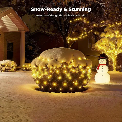 Miniatura 6 de BlcTec Luces de Navidad mejoradas para exteriores, 176 LED, 8.7 pies x 5.2 pies, luces de red de Navidad con certificación UL, 8 modos