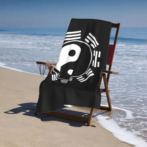 Miniatura 7 de Toalla de playa de taoísmo Zen Tai Chi Yin Yang - Toalla de baño absorbente de gran tamaño, súper 32 x 52 pulgadas