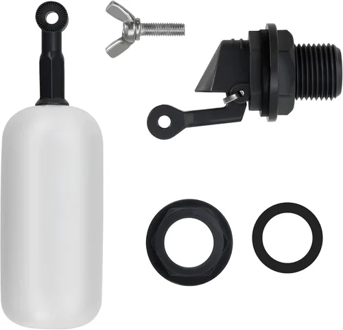 Miniatura 8 de Paquete de 2 válvulas de bola de flotador de brazo ajustable para control automático del nivel de agua en canales de agua para ganado, acuarios