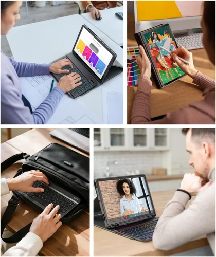 Miniatura 9 de Funda para tablet A8 con teclado Samsung Galaxy Tab A8 de 10.5 pulgadas 2021/2022 SM-X200, SM-X205 Dazzle Magic Keyboard retroiluminado Soporte