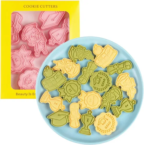 Miniatura 12 de Juego de 8 moldes de galletas de animales lindos con diseño de animales, moldes de galletas de conejo, molde para galletas de oso, herramientas