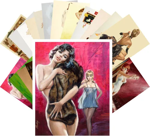 Miniatura 16 de PIXILUV Postal Pack 24pcs Golf Niñas Vintage Viaje Carteles Pinup Sport Azul