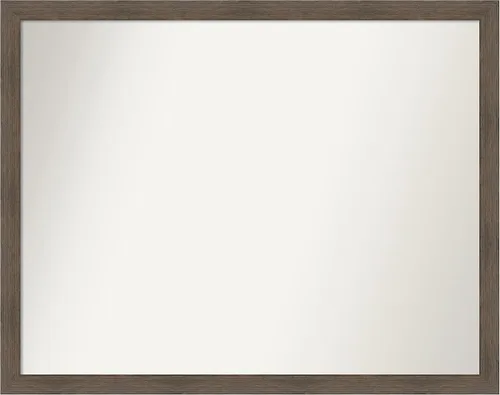 Miniatura 558 de Amanti Art Espejo de pared personalizado no biselado (24 x 27 pulgadas), marco estrecho de nogal chipre - varios tamaños personalizados - Espejo