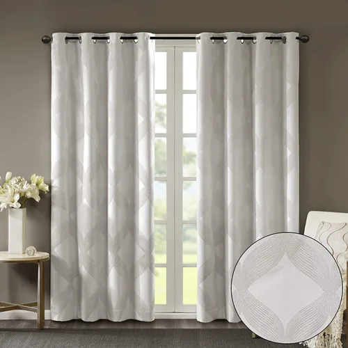 Miniatura 18 de Sun Smart Bentley - Cortinas opacas para ventana, jacquard de punto Ogee, decoración de sala de estar, aislamiento térmico, bloqueo de luz