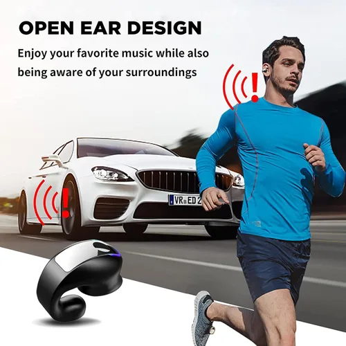 Miniatura 2 de Auriculares Bluetooth de oreja abierta: auriculares de conducción de aire con auriculares de clip y estuche de carga para correr y entrenar